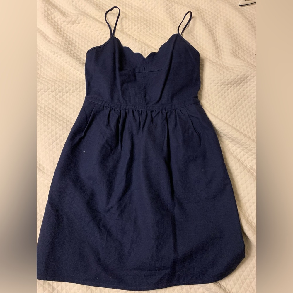 J. Crew navy size 4 scalloped sun dress